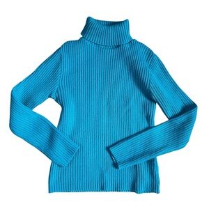Clockhouse Vintage Teal Ribbed Turtleneck Sweater XS/S